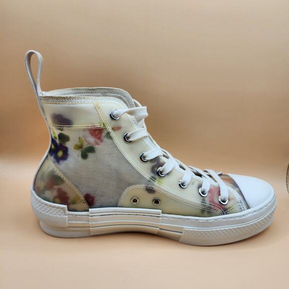 Dior women's shoes size 37 U.s. Size 6.5US B23 High Top Floral - Picture 4 of 11